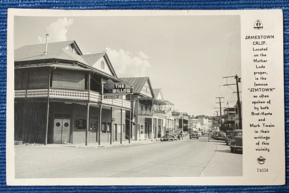 Jamestown California Advertising Real Photo Postcard Vtg RPPC Posted Highway 49